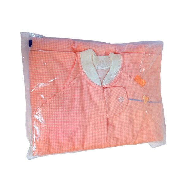 Nielsen Infants Sleep Sack Sleeping Bag VTG 60s Baby Girl Flannel Pink Checkered - Picture 2 of 6